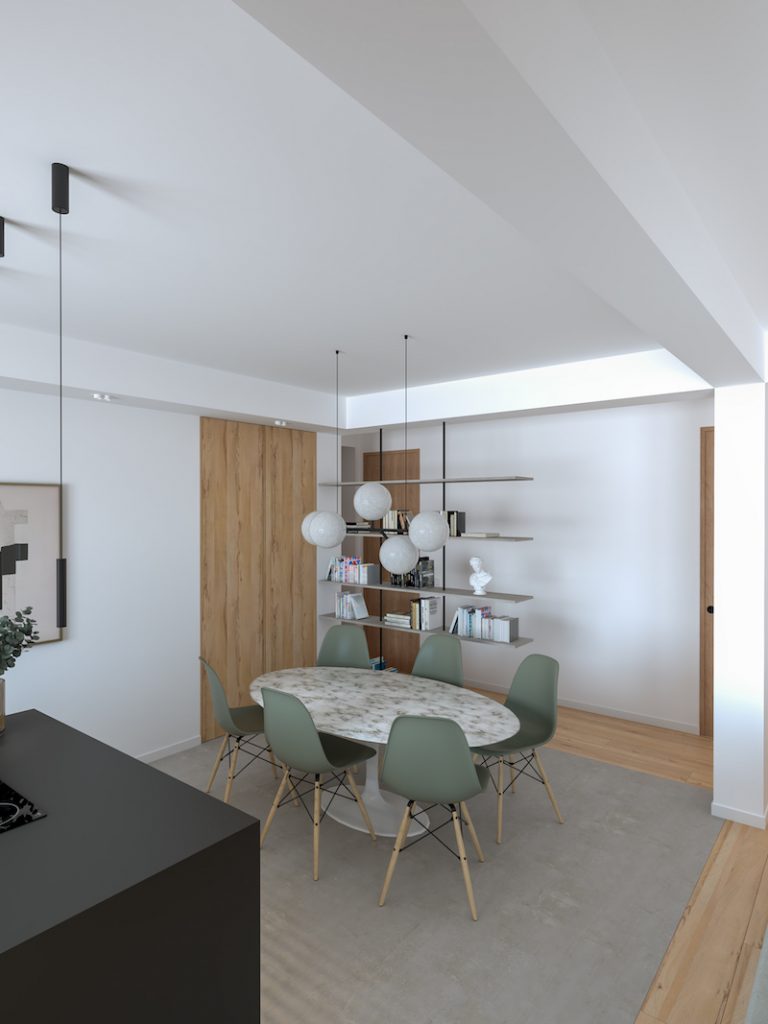 mesa de comer en comedor junto a la cocina