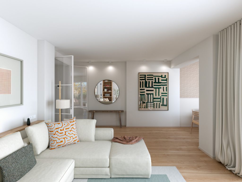 detalle de la decoración de las paredes del salón